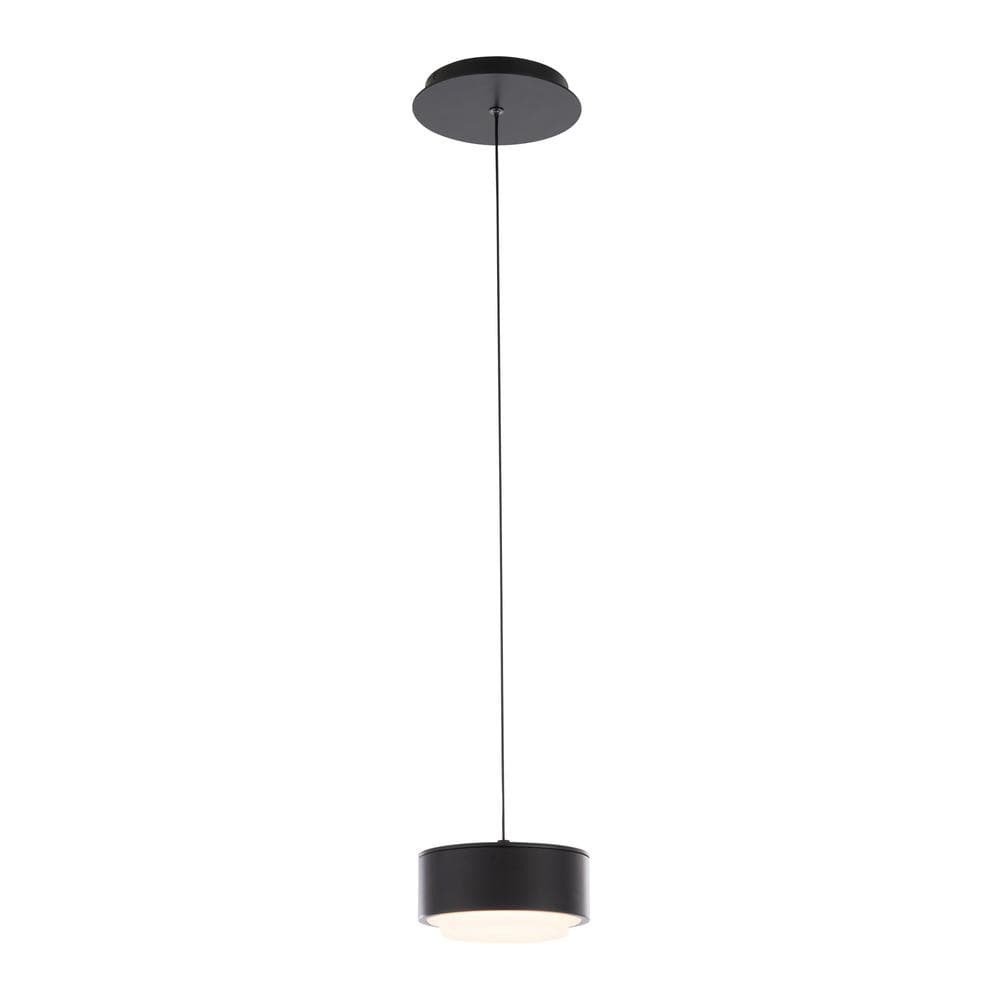 Ohm Sleek Black Glass LED Drum Pendant, Energy Star, Indoor/Outdoor