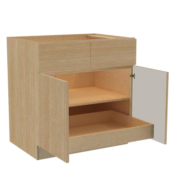 Hargrove 36 in. W x 24 in. D x 34.5 in. H Assembled Plywood Base Kitchen Cabinet in Vanguard Oak with 1ROT Soft Close