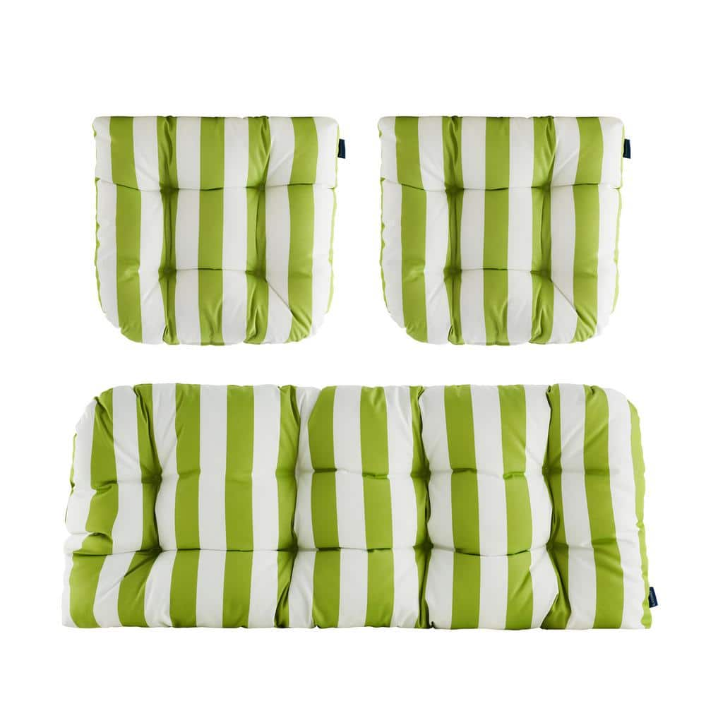 BLISSWALK 3-Piece Outdoor Chair Cushions Loveseats Outdoor Cushions Set ...