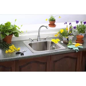 Elite 20 in. Drop-in Single Bowl 20-Gauge Stainless Steel Kitchen Sink Only