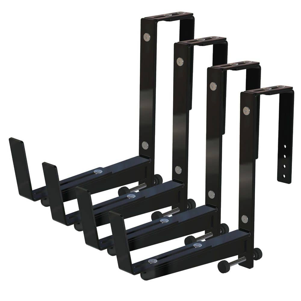 Metal Planter Brackets with Adjustable Railing Holder, Rust-Resistant Black Finish, Sturdy Stable Design, 4 Pack price history on PriceWatchPro