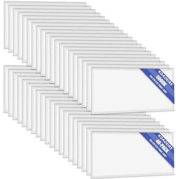 2 ft. x 4 ft. 7800 Lumens Integrated LED Panel Light,5000K Troffer Light Fixture 0/10-Volt Dimmable ETL Listed (40-Pack)