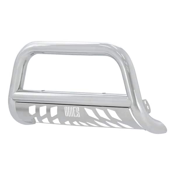 3-Inch Polished Stainless Steel Bull Bar, No-Drill, Select Chevrolet Silverado, GMC Sierra 2500, 3500 HD