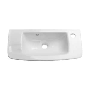Edgewood 20 in. Wall Mounted Bathroom Sink in White with Overflow