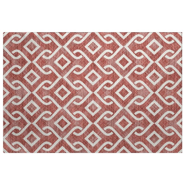 Dream Shag Premium Machine Washable Abstract ADS621 Burgundy 2 ft. x 3 ft. Accent Rug