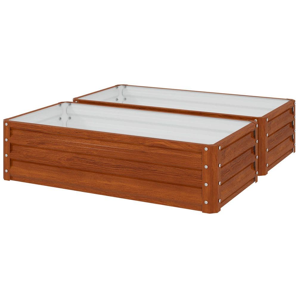 4 ft. x 2 ft. Raised Galvanized Steel Garden Planter Bed for Vegetables, He