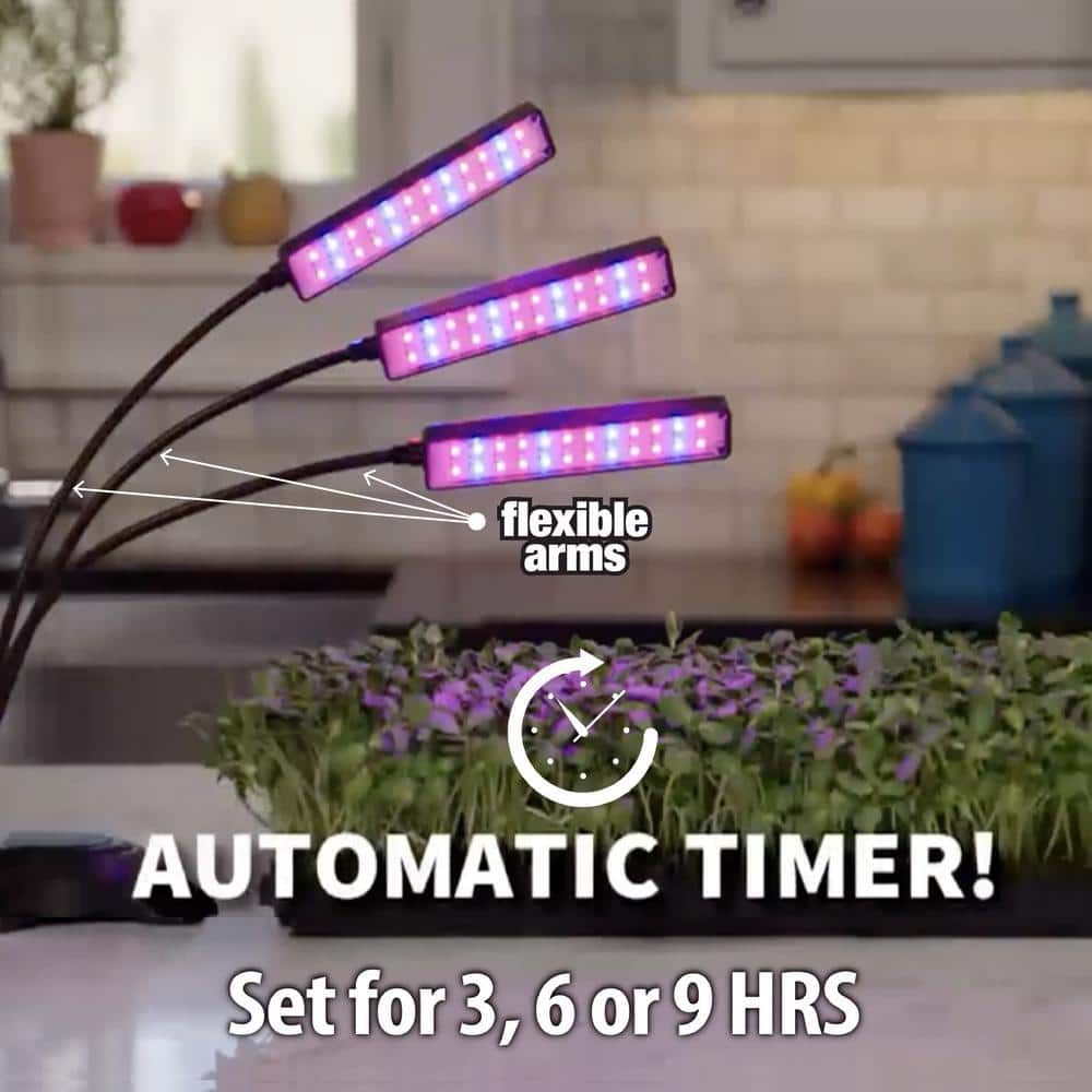 Multicolor 24-LED Adjustable Indoor Grow Lamp with Flexible Arms