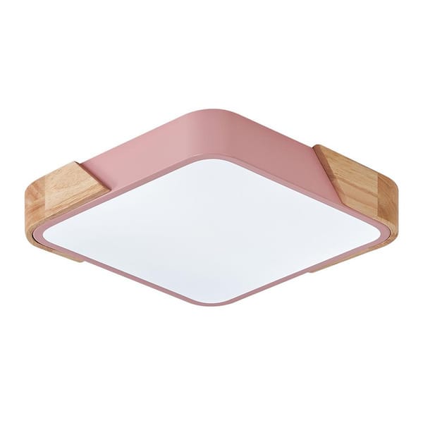 15.74 in. 1-Light Classic LED Flush Mount Ceiling Light 36-Watt Pink Ceiling Lighting Fixtures for Living Room Kitchen