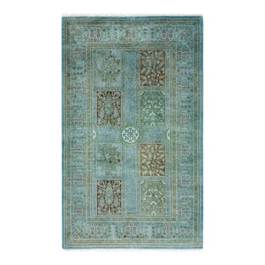 Blue 3 ft. 2 in. x 5 ft. 2 in. Fine Vibrance One-of-a-Kind Hand-Knotted Area Rug