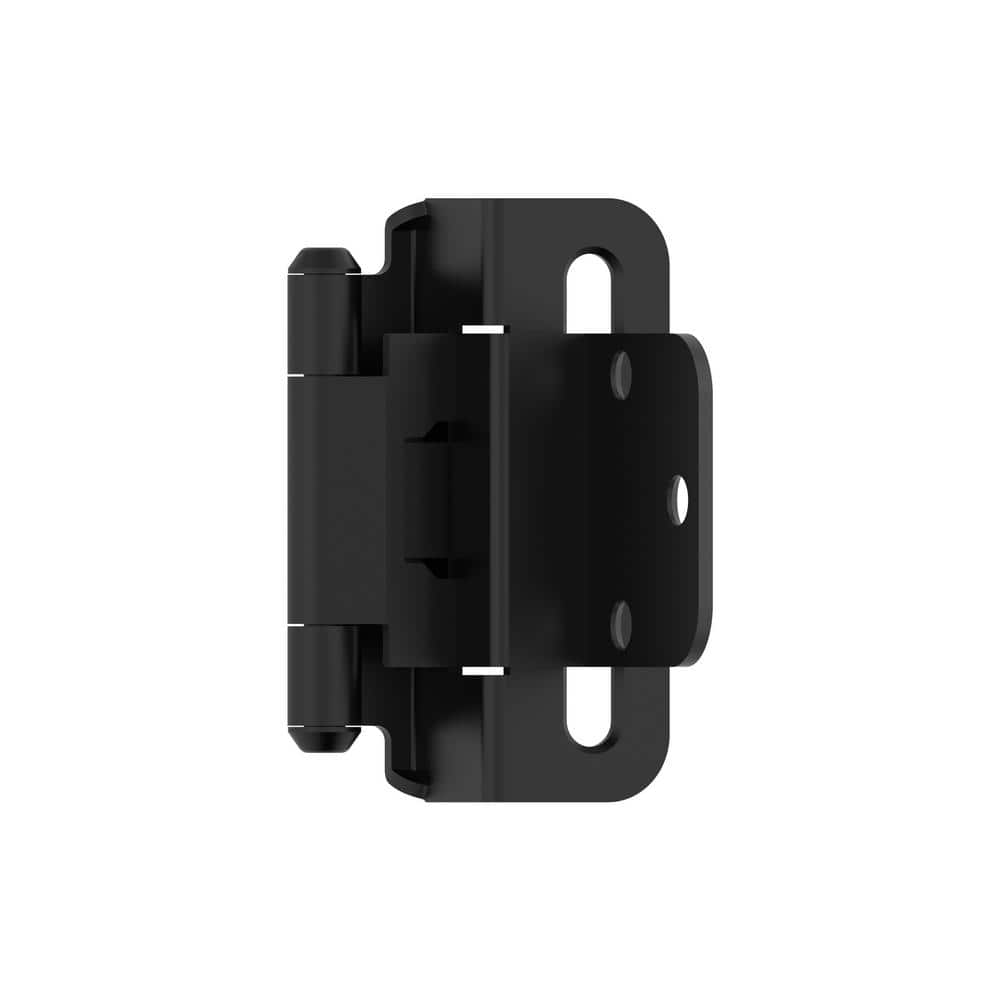 Amerock Matte Black 3/8 in (10 mm) Inset Self Closing, Partial Wrap