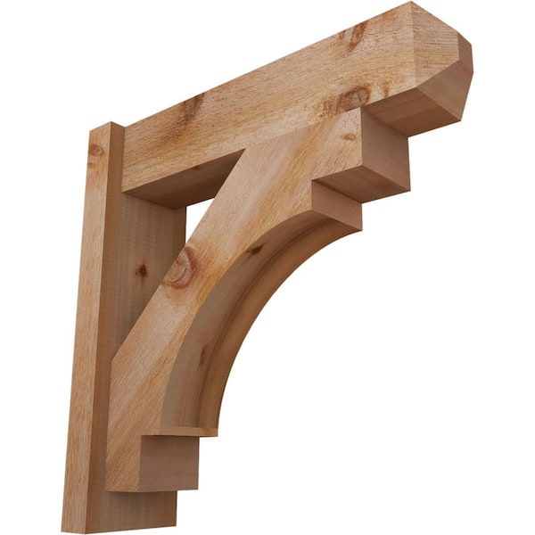 Ekena Millwork 6 in. x 22 in. x 22 in. Western Red Cedar Merced Craftsman Rough Sawn Outlooker