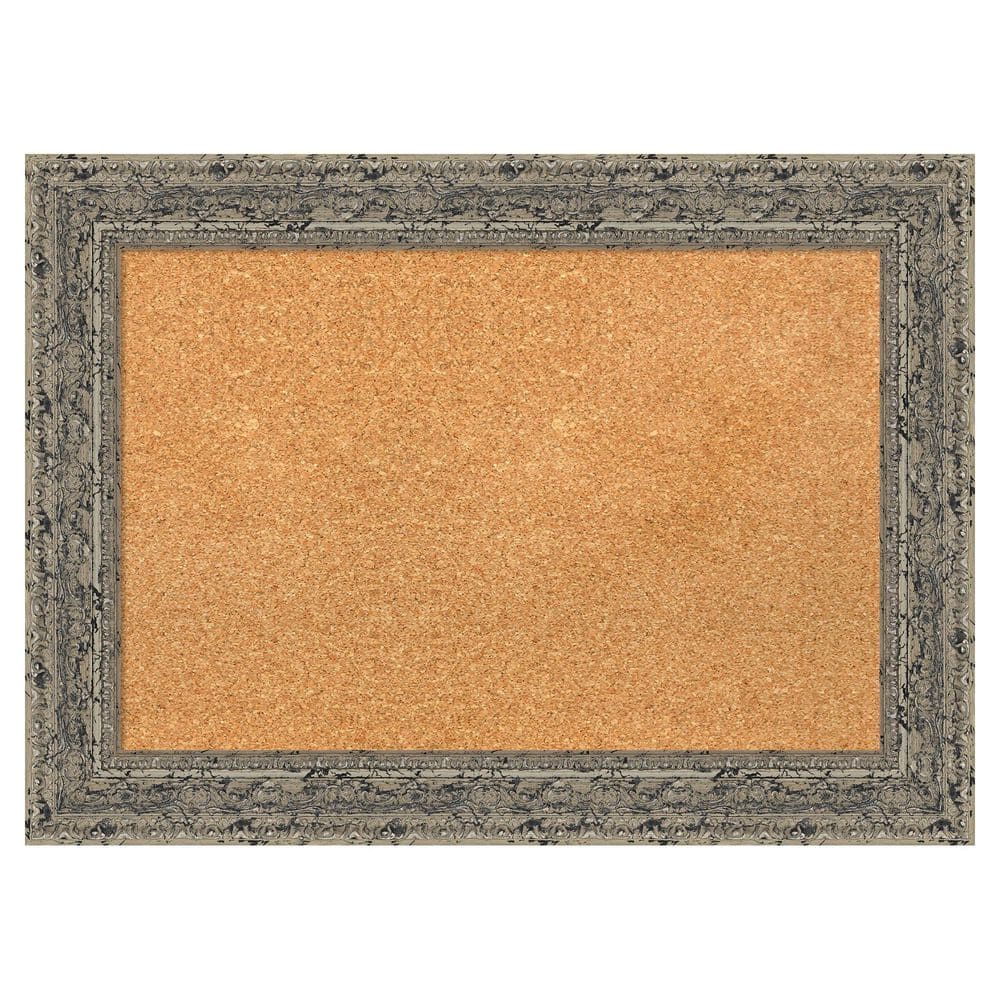 Attic Aged Silver 29 in. x 21 in. Wood Framed Natural Cork Memo Board price history on PriceWatchPro