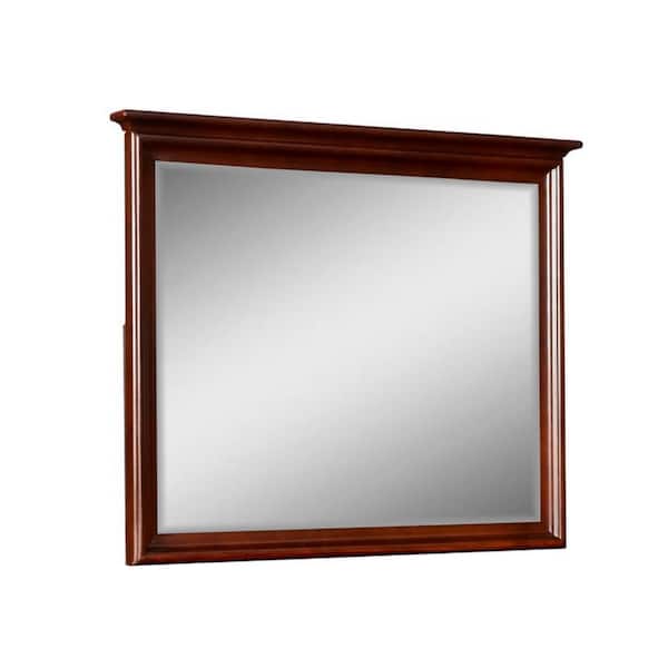 Benjara 2.5 in. x 38.13 in. Sq. Wooden Frame Red Dresser Mirror