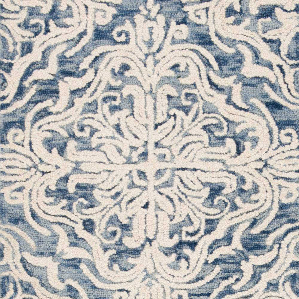 Elysian Blooms Hand-Tufted Wool Runner Rug in Blue Floral - 2'3" x 8'