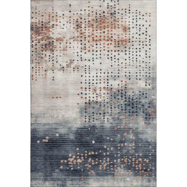 Mayfield Premium Machine Washable Abstract AMF1995 Linen 5 ft. x 7 ft. 6 in. Area Rug