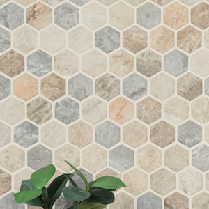Stonella Hexagon 11.25 in. x 12.75 in. Glass Mesh-Mounted Mosaic Tile (14.7 sq. ft./Case)