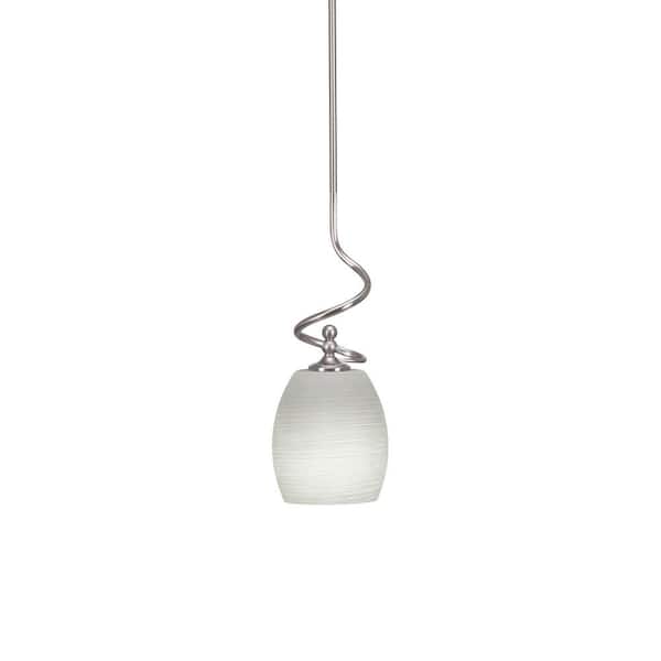 Unbranded Royale 100 W 1-Light Brushed Nickel Standard Mini Pendant Light with Glass Shade