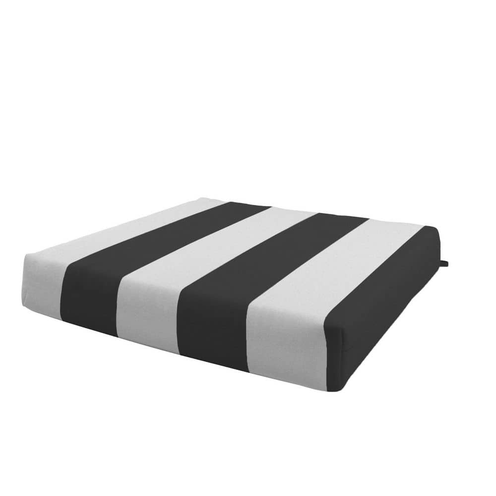 Seat Pad Set of 2 with Solstice Olefin Fabric and Dual-Layer Foam Core, 18 in. x 18 in. Black White Cabana price history on PriceWatchPro