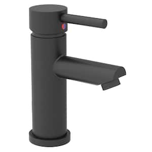 Dia Single-Hole Single-Handle Bathroom Faucet with Push Pop Drain in Matte Black (1.0 GPM)