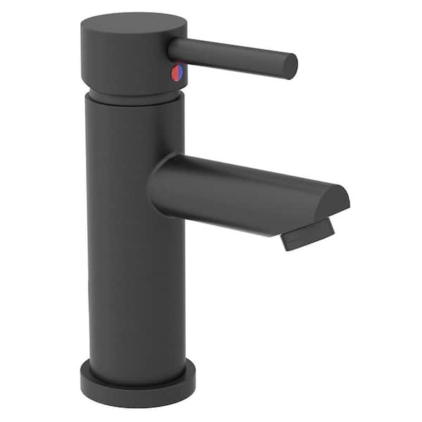 Symmons Dia Single-Hole Single-Handle Bathroom Faucet with Push Pop Drain in Matte Black (1.0 GPM)