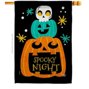 28 in. x 40 in. Spooky Night House Flag Double-Sided Readable Both Sides Fall Halloween Decorative