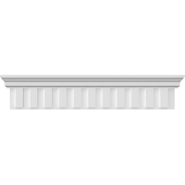 Ekena Millwork 7/8 in. x 56 in. x 9-3/8 in. Polyurethane Dentil Crosshead Moulding