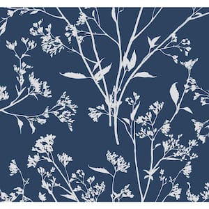 Southport Navy Delicate Branches Wallpaper