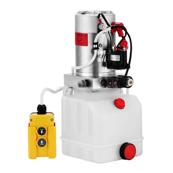 VEVOR 4 qt. 12-Volt Hydraulic Pump Hydraulic Power Unit Single Acting for Dump Trailer Lifting Platforms