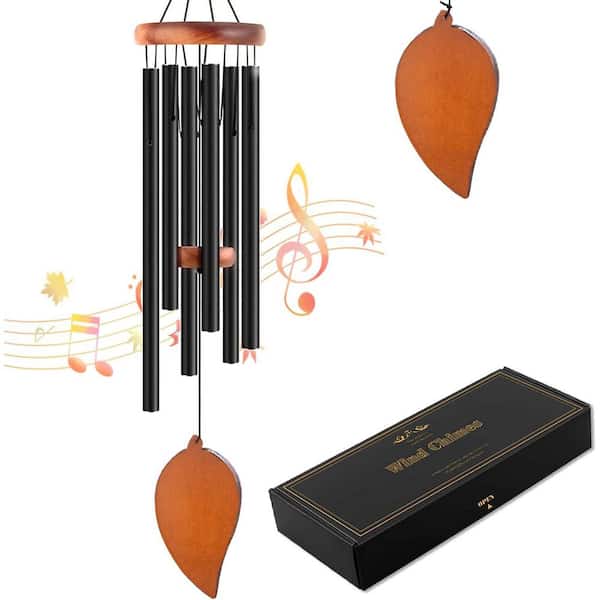 Primehome 32 in. Gold Rose Aluminum Outdoor Wind Chimes - Deep Soothing Tone, Weather-Resistant Garden Decor and Gift Idea