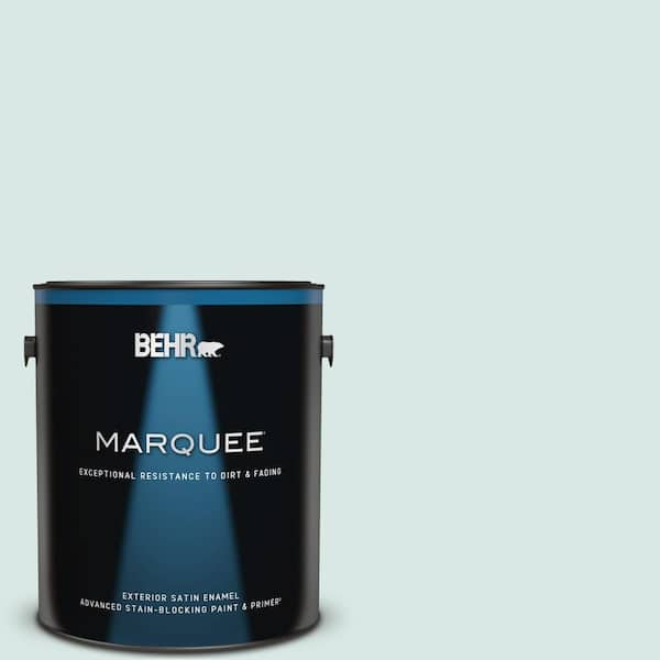 BEHR MARQUEE 1 gal. #500E-2 Aqua Breeze Satin Enamel Exterior Paint & Primer