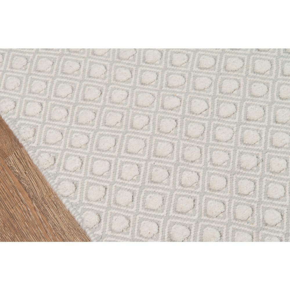 Handwoven Hygge Gray Geometric Wool Area Rug 2' x 3'