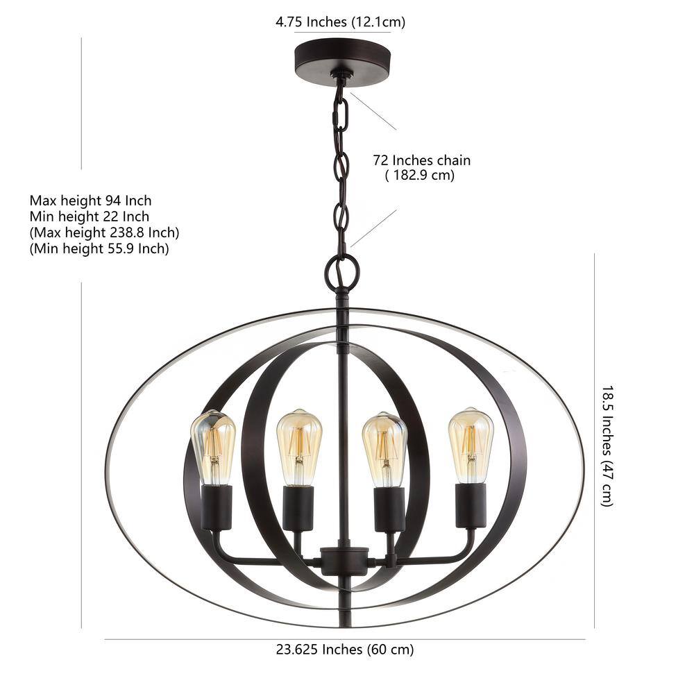 Contemporary Killian Globe Pendant in Classic Iron Finish