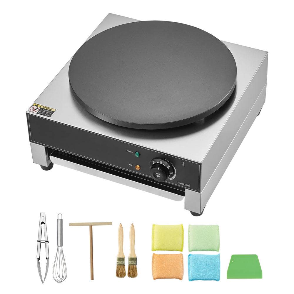 1,700-Watt Electric Crepe Maker 16 in. Single Waffle Maker Commercial Flat Plate Griddle Nonstick Stainless Steel Silver price history on PriceWatchPro