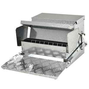 25 lbs. Capacity Automatic Chicken Poultry Feeder with a Galvanized Steel and Aluminium Build