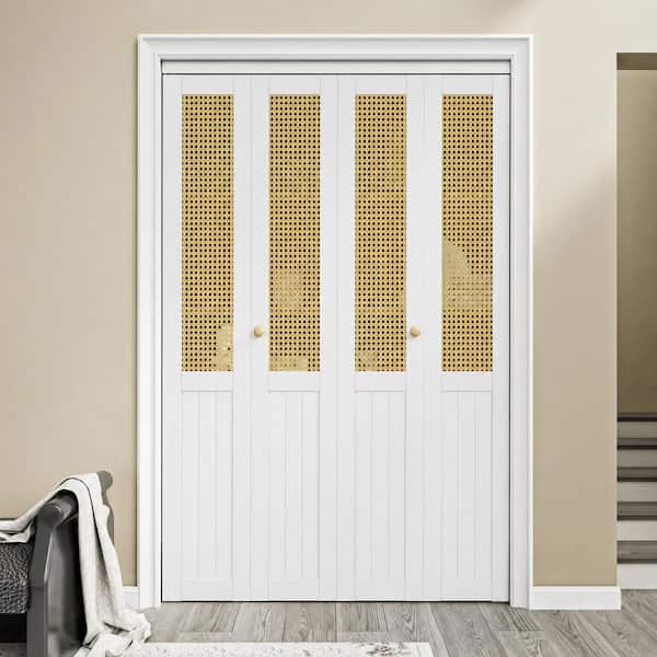 EH PUERTA 60 in. x 80 in. Imitated Rattan Weaving Paneled and