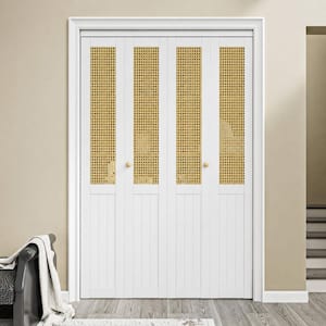 EH PUERTA 72 in. x 80 in. Imitated Rattan Weaving Paneled and