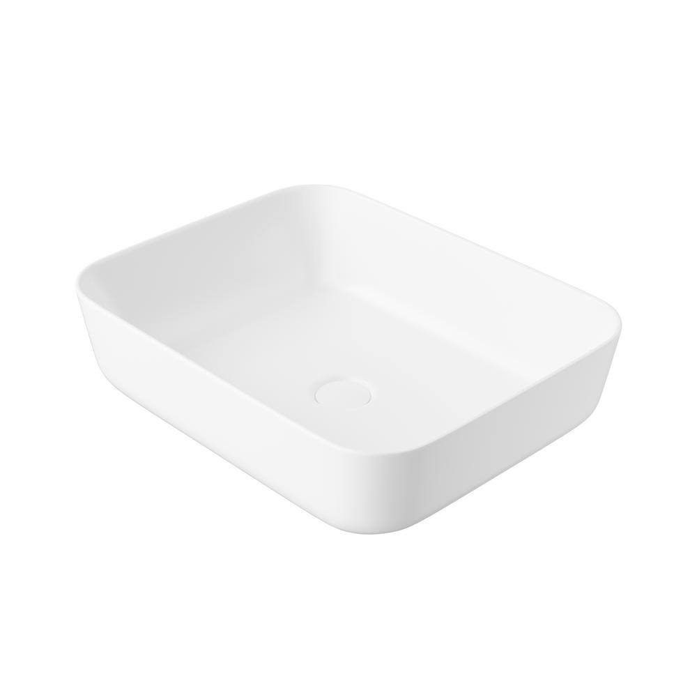 Salerno 20" x 15" White Vitreous China Rectangular Vessel Sink