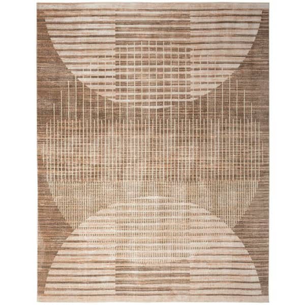 Nourison Astra Machine Washable Latte 7 ft. x 9 ft. Graphic Contemporary Area Rug