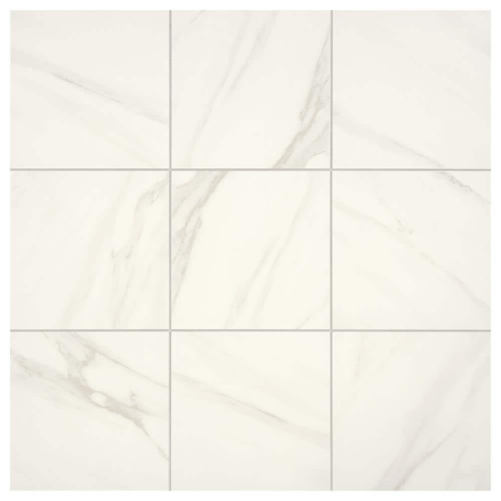Daltile Selwyn Bianco Calacatta 12 in. x 12 in. Glazed Porcelain Floor and  Wall Tile (0.97 sq. ft./Each) SL601212HD1P6 - The Home Depot