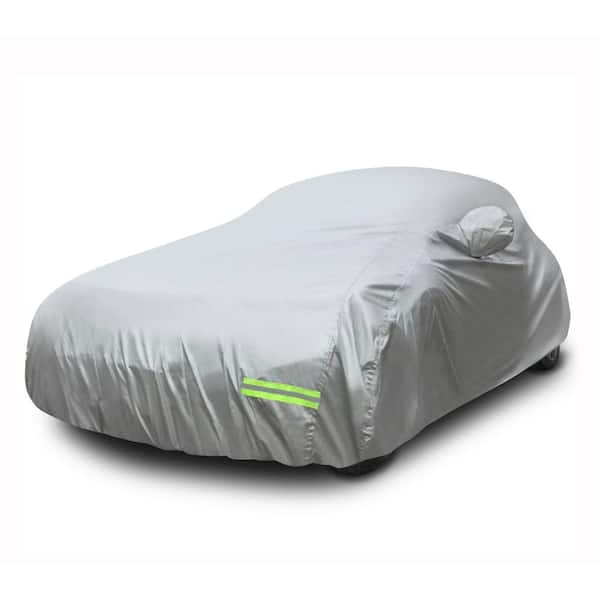 Mockins 200 in. x 75 in. x 60 in. Water Resistant Car Cover, 190T Silver Polyester - Large Sedan