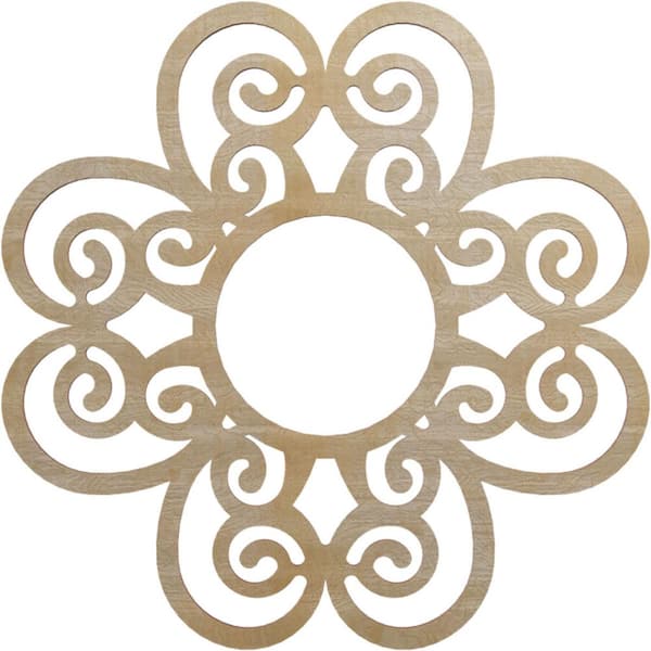 0.375 in. x 6.875 in. x 20 in. Wood Medallion Moulding