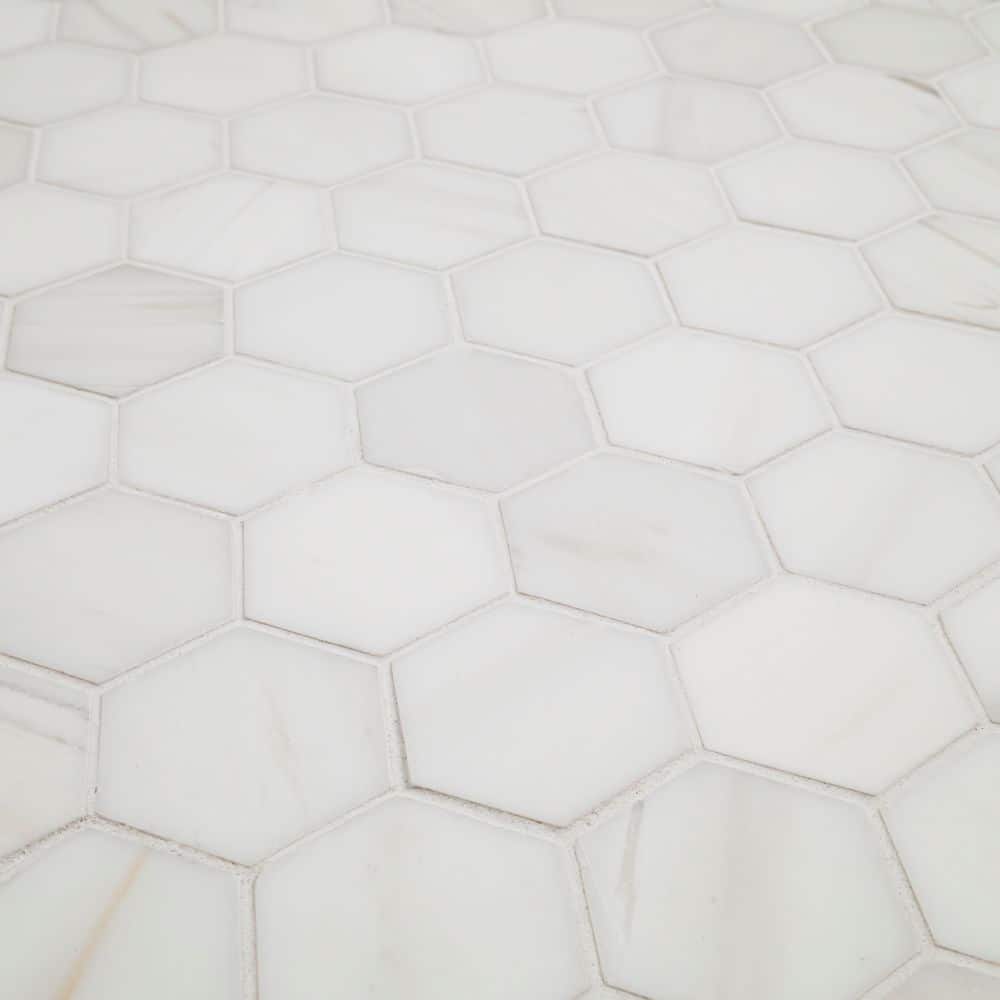 Bianco Dolomite White Marble Hexagon Mosaic Tile