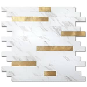 Marble Collection Carla with Gold 12 in. x 12 in. PVC Peel and Stick Tile (5 sq. ft./5-Sheets)