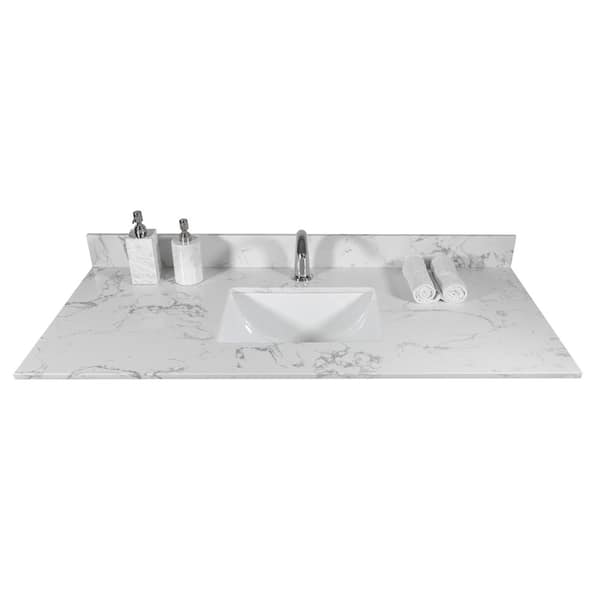 Unbranded 43 in. W x 22 in. D Stone Vanity Top in Gray