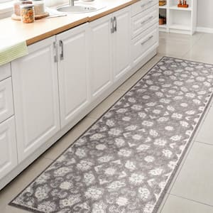 Gallia Tile Trellis High-Low Light Gray/Ivory 2 ft. x 10 ft. Indoor/Outdoor Runner Rug