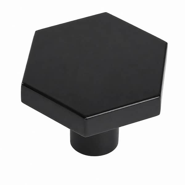 Wescott 1-1/16 in. (27mm) Matte Black Geometric Cabinet Knob