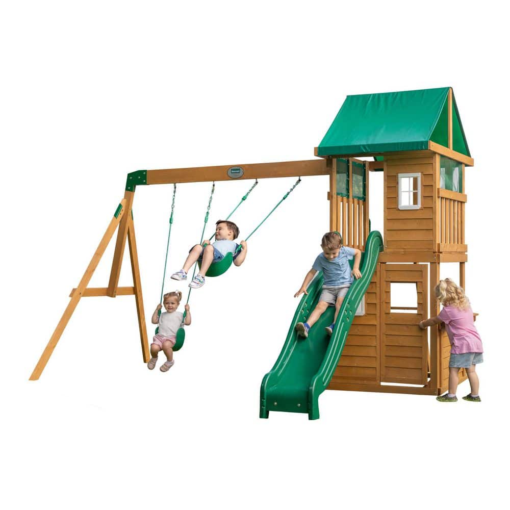 Backyard Discovery Fall River Nordic Spruce Outdoor Swing Set