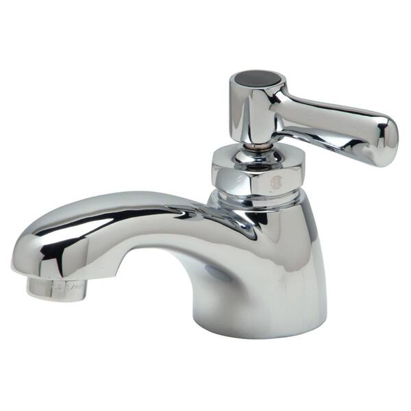 Single Hole Single-Handle Bathroom Faucet With Lever Handle in Chrome