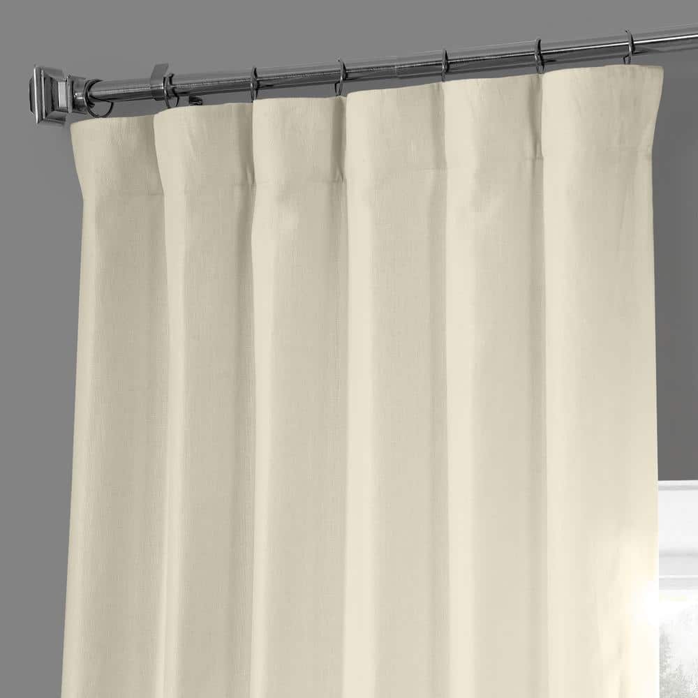 Ancient Ivory French Linen 120" Room-Darkening Curtain Panel