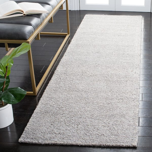 Himalaya Grey 2 ft. x 8 ft. Solid Color Runner Rug